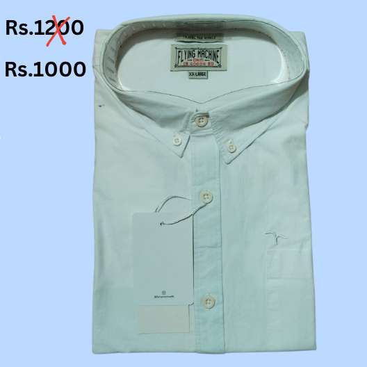 Rich White Men Casual Cotton Shirt